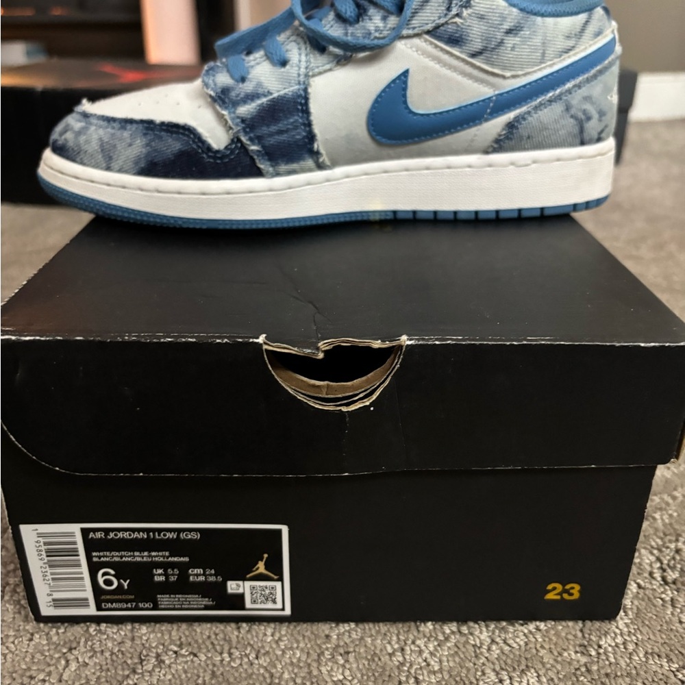 Air Jordan 1 Low Blue Denim Sneakers